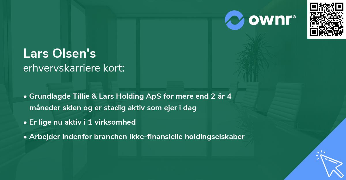 Lars Olsen's erhvervskarriere kort