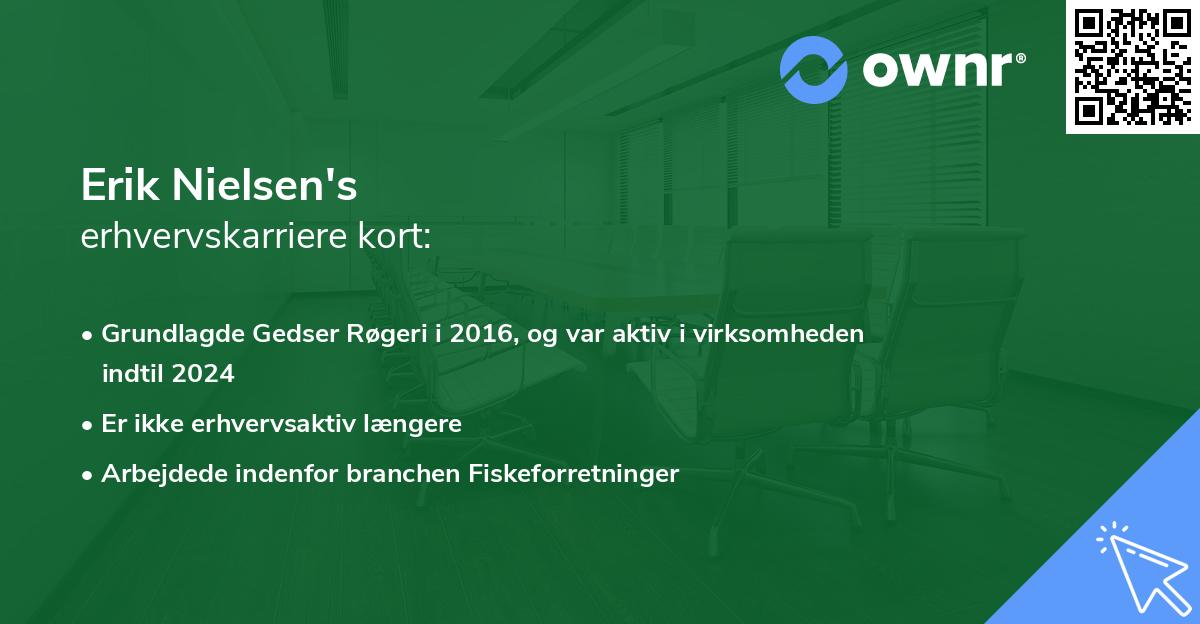 Erik Nielsen's erhvervskarriere kort