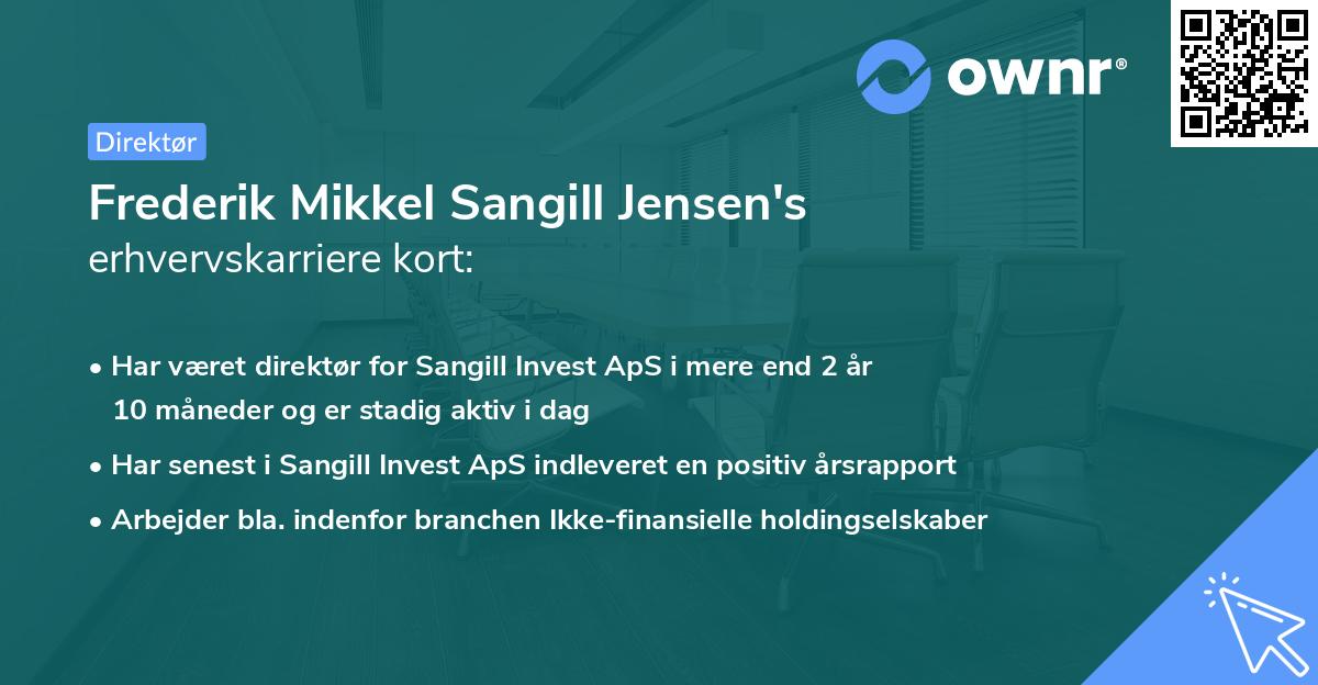 Frederik Mikkel Sangill Jensen's erhvervskarriere kort