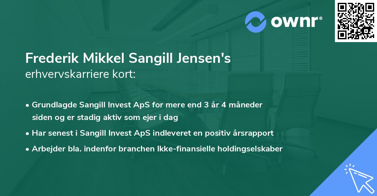 Frederik Mikkel Sangill Jensen's erhvervskarriere kort