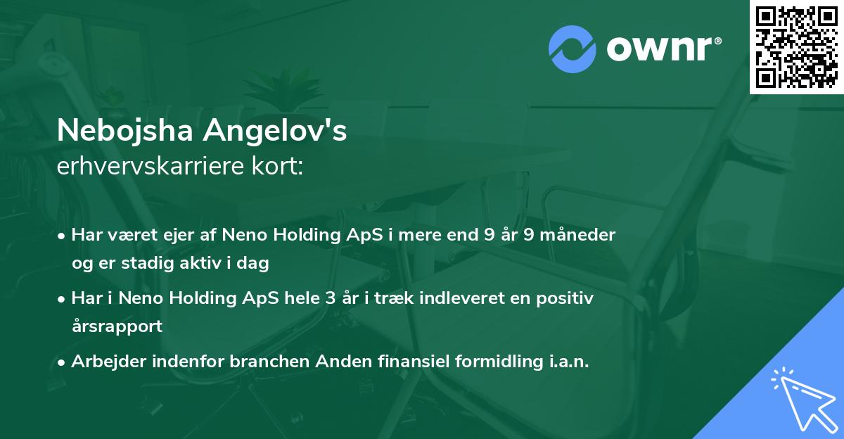Nebojsha Angelov's erhvervskarriere kort