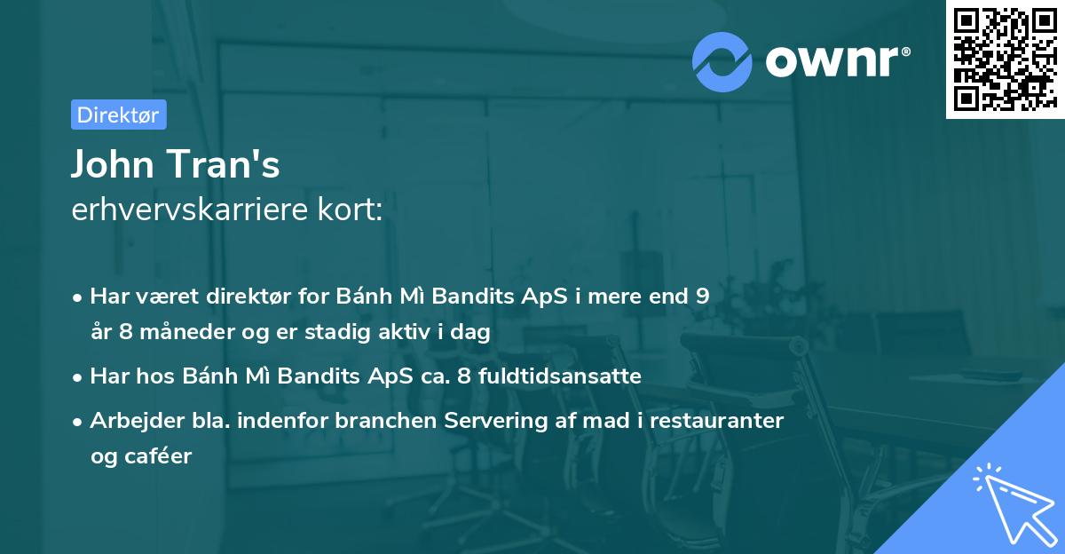 John Tran's erhvervskarriere kort