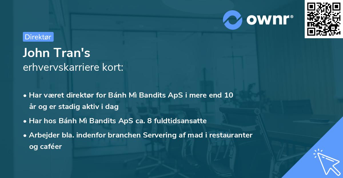 John Tran's erhvervskarriere kort