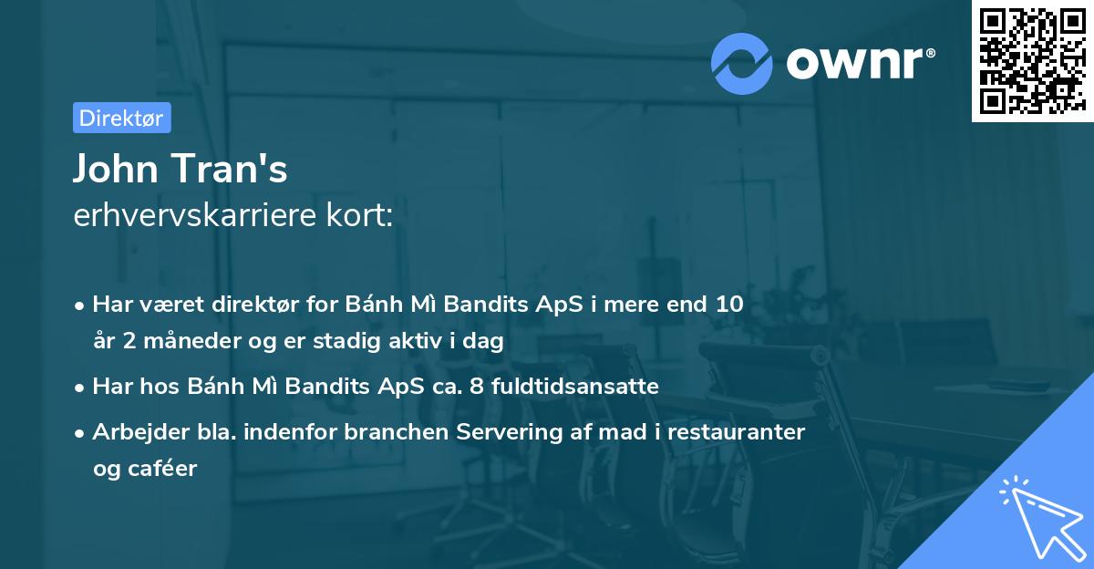 John Tran's erhvervskarriere kort