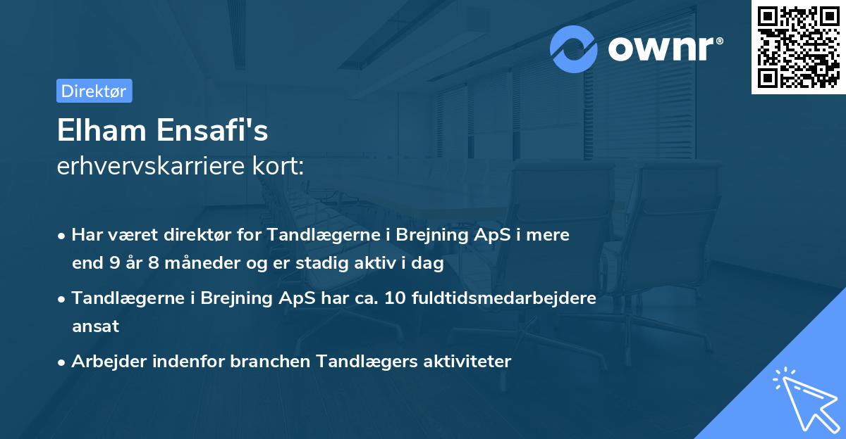 Elham Ensafi's erhvervskarriere kort