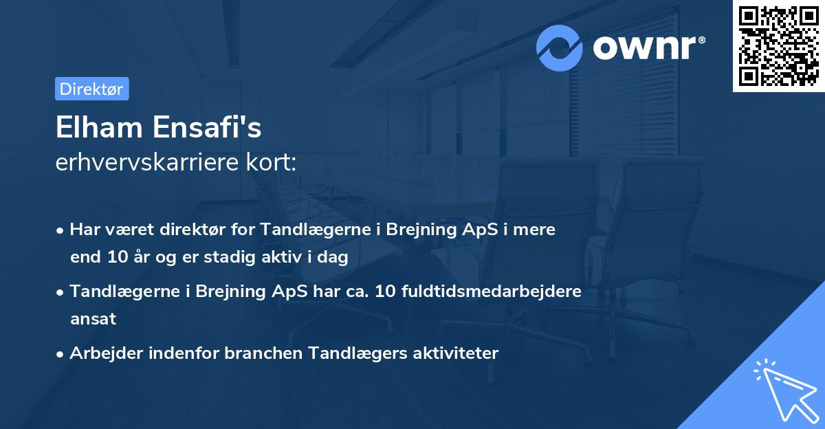 Elham Ensafi's erhvervskarriere kort