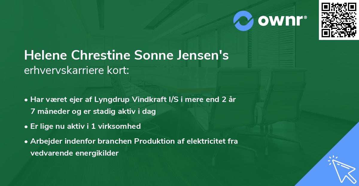 Helene Chrestine Sonne Jensen's erhvervskarriere kort