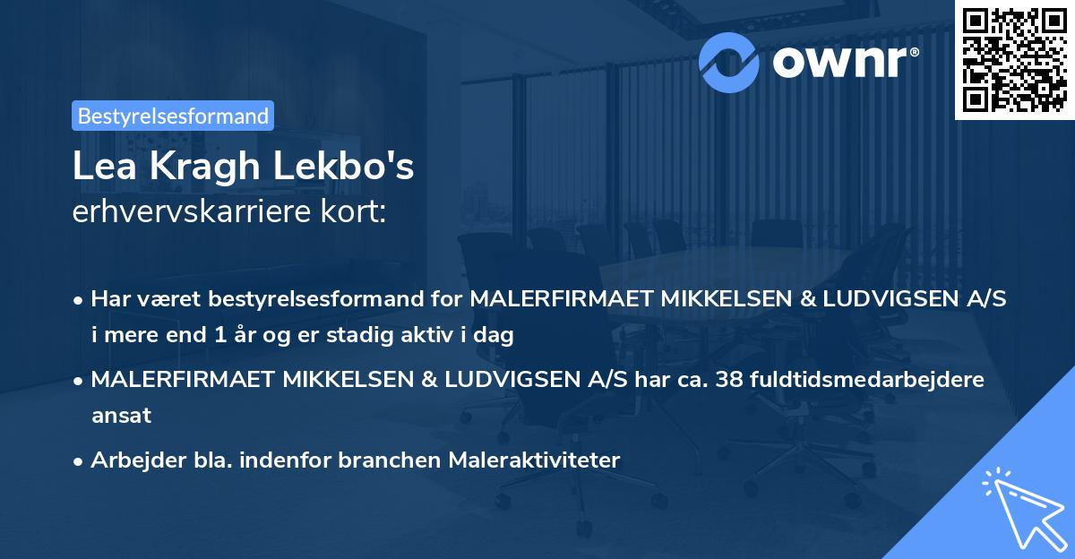 Lea Kragh Lekbo's erhvervskarriere kort