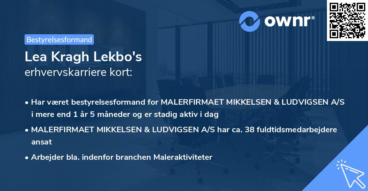 Lea Kragh Lekbo's erhvervskarriere kort