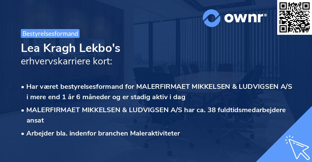 Lea Kragh Lekbo's erhvervskarriere kort