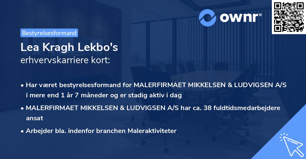 Lea Kragh Lekbo's erhvervskarriere kort