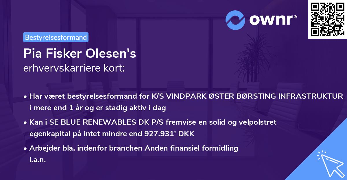 Pia Fisker Olesen's erhvervskarriere kort