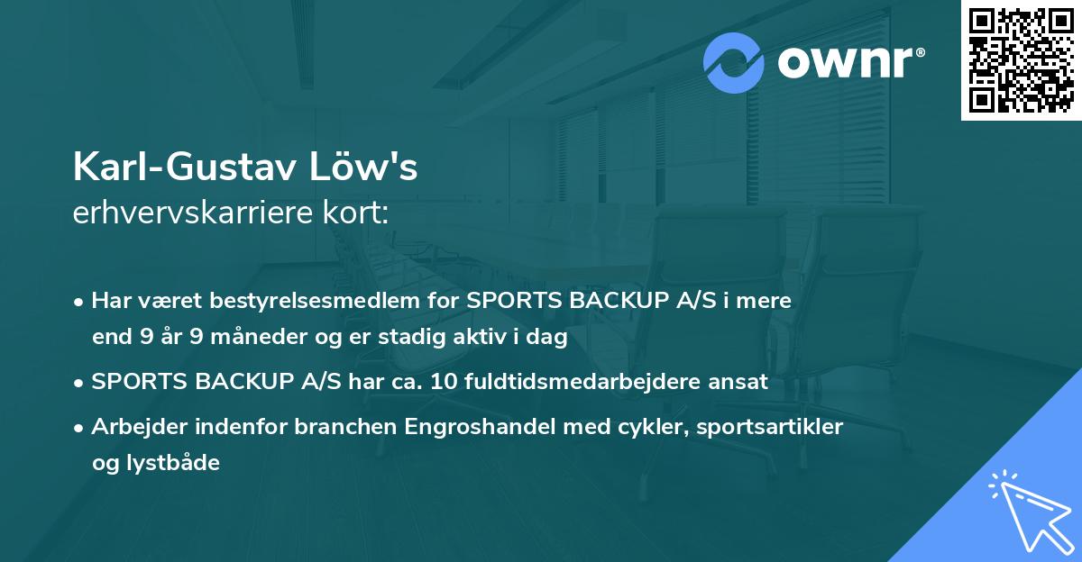 Karl-Gustav Löw's erhvervskarriere kort
