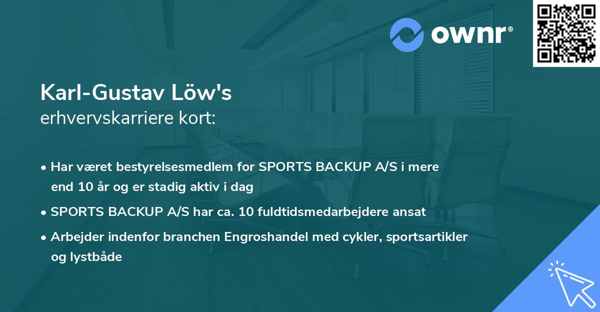 Karl-Gustav Löw's erhvervskarriere kort