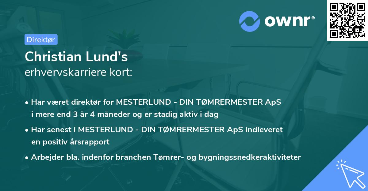 Christian Lund's erhvervskarriere kort