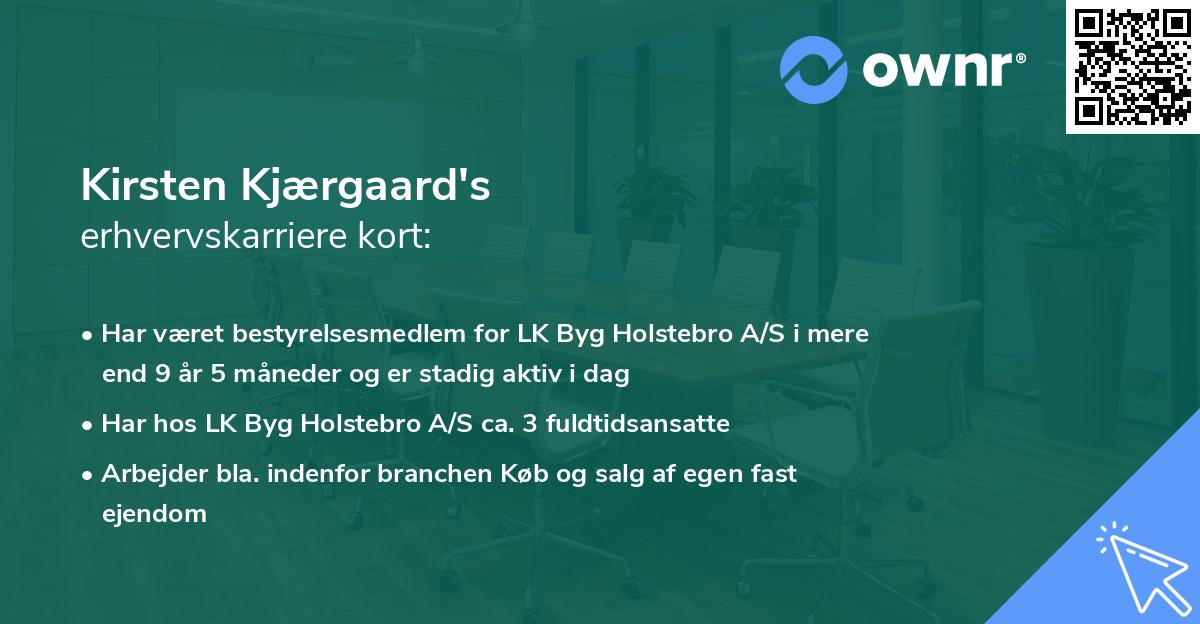 Kirsten Kjærgaard's erhvervskarriere kort