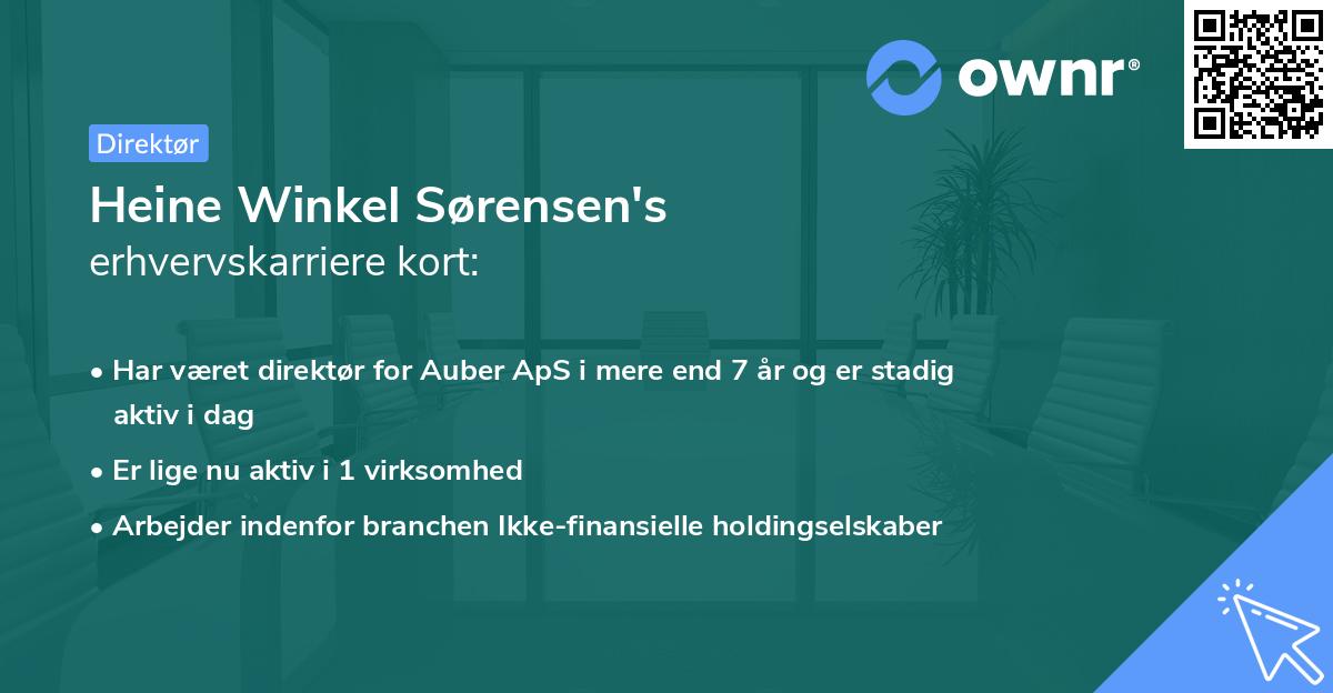 Heine Winkel Sørensen's erhvervskarriere kort