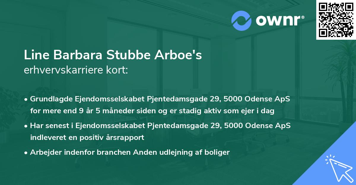 Line Barbara Stubbe Arboe's erhvervskarriere kort