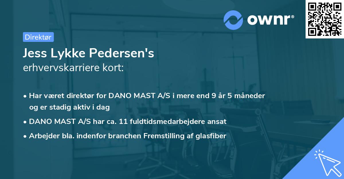 Jess Lykke Pedersen's erhvervskarriere kort