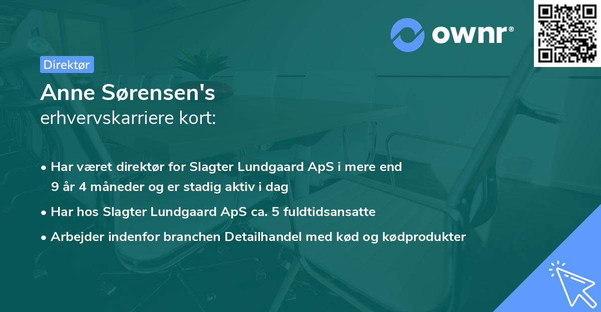 Anne Sørensen's erhvervskarriere kort