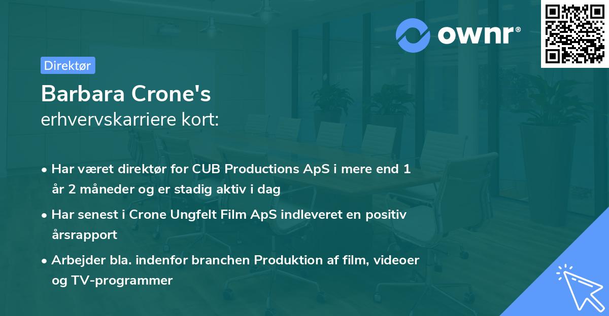 Barbara Crone's erhvervskarriere kort