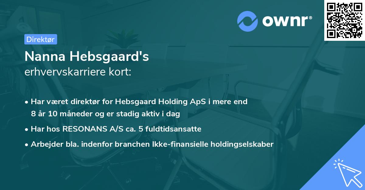 Nanna Hebsgaard's erhvervskarriere kort