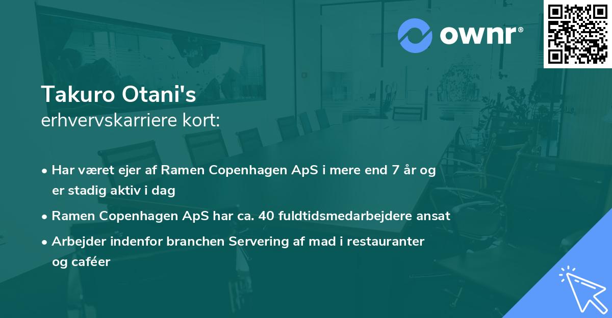Takuro Otani's erhvervskarriere kort