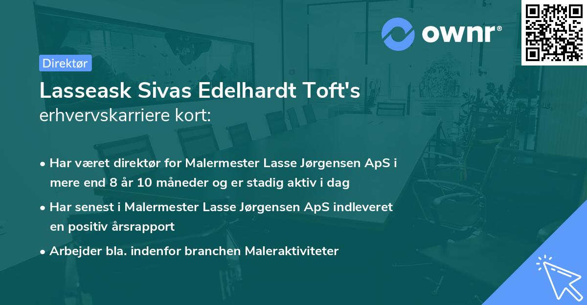 Lasseask Sivas Edelhardt Toft's erhvervskarriere kort