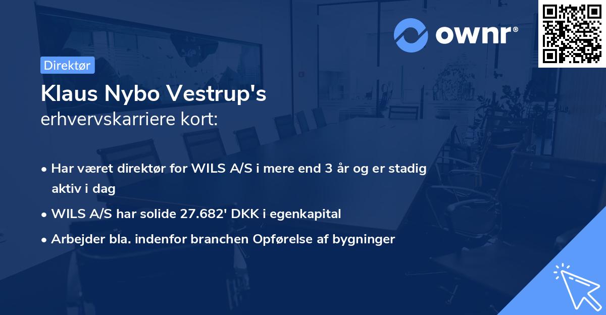 Klaus Nybo Vestrup's erhvervskarriere kort