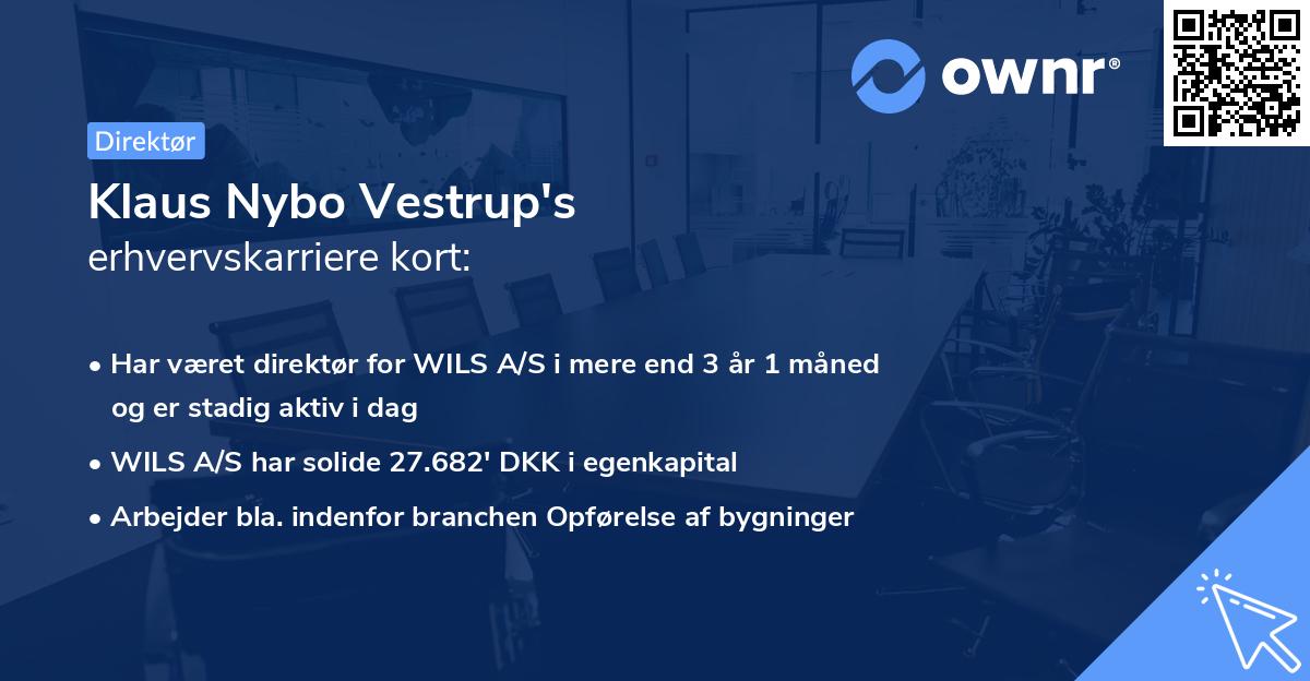 Klaus Nybo Vestrup's erhvervskarriere kort