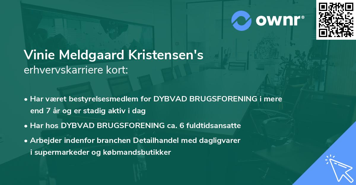 Vinie Meldgaard Kristensen's erhvervskarriere kort