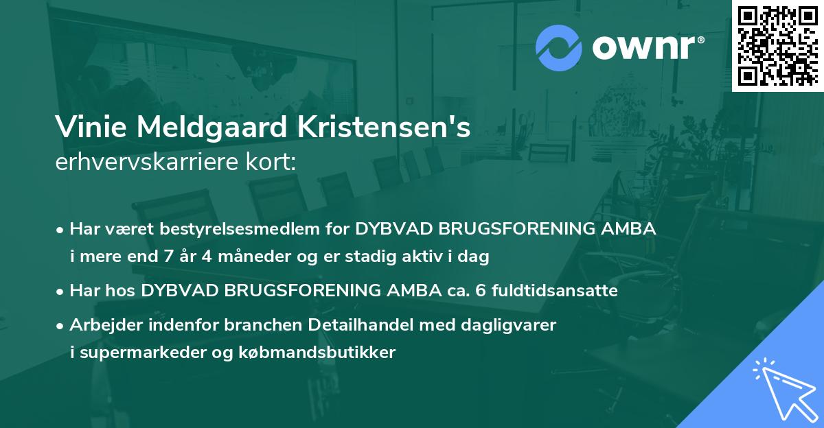 Vinie Meldgaard Kristensen's erhvervskarriere kort