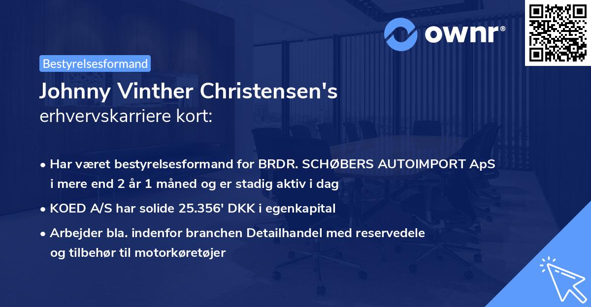 Johnny Vinther Christensen's erhvervskarriere kort