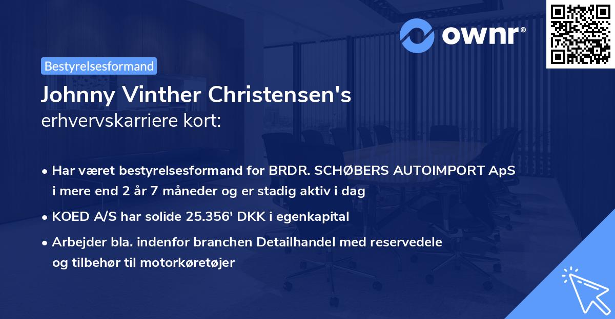 Johnny Vinther Christensen's erhvervskarriere kort