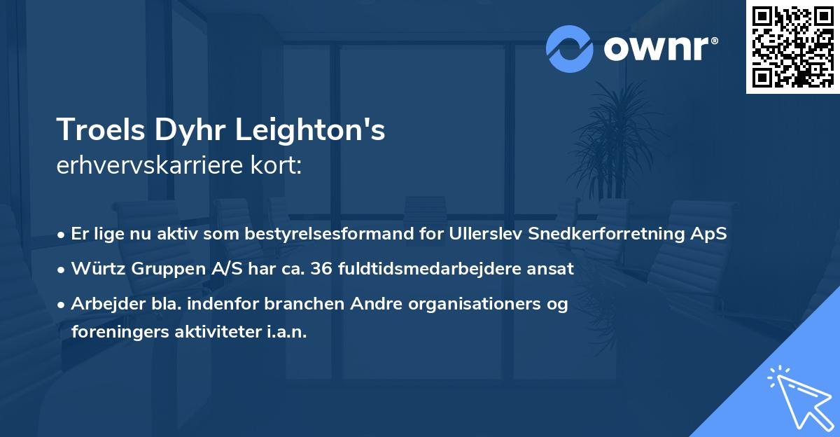 Troels Dyhr Leighton's erhvervskarriere kort
