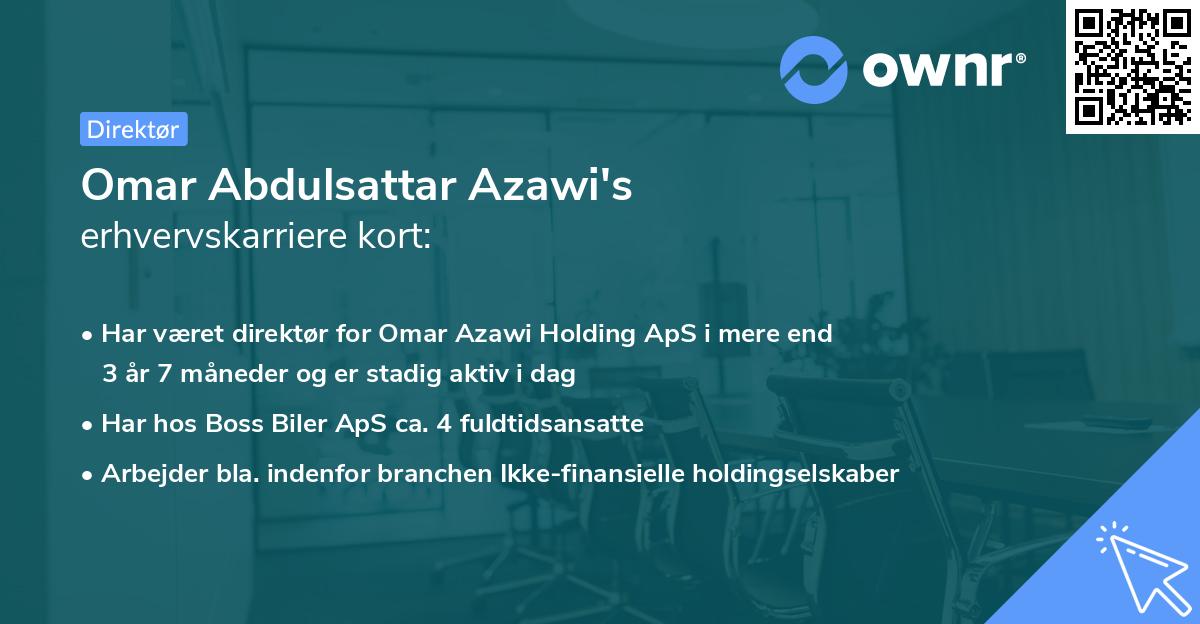Omar Abdulsattar Azawi's erhvervskarriere kort