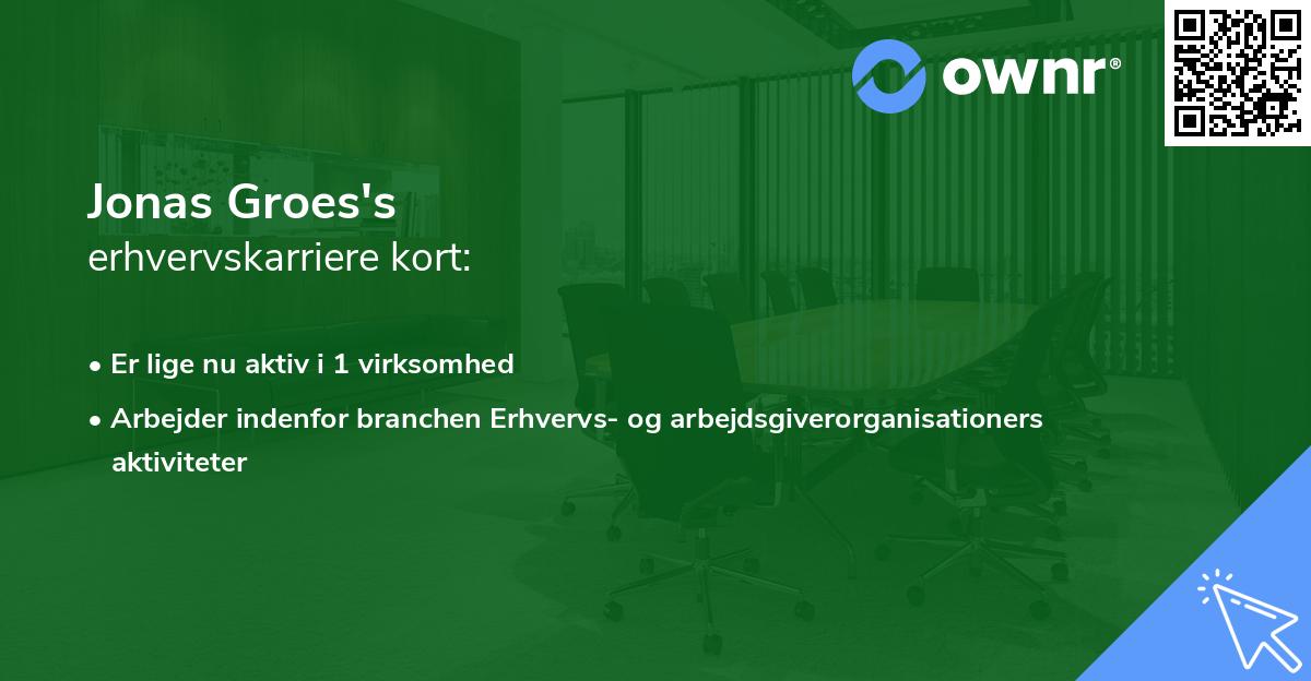 Jonas Groes's erhvervskarriere kort
