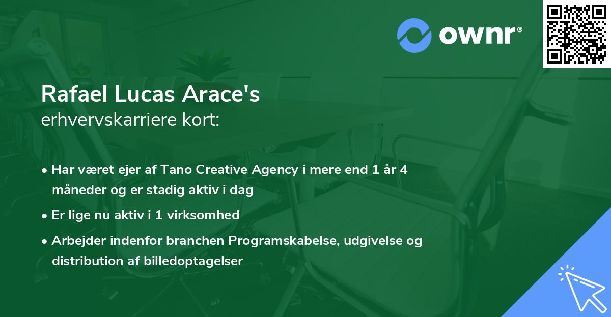 Rafael Lucas Arace's erhvervskarriere kort