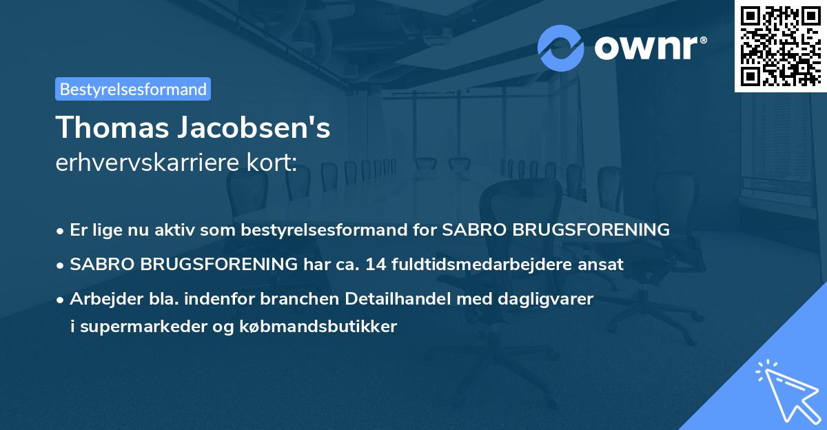Thomas Jacobsen's erhvervskarriere kort