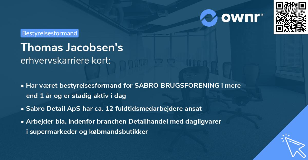 Thomas Jacobsen's erhvervskarriere kort