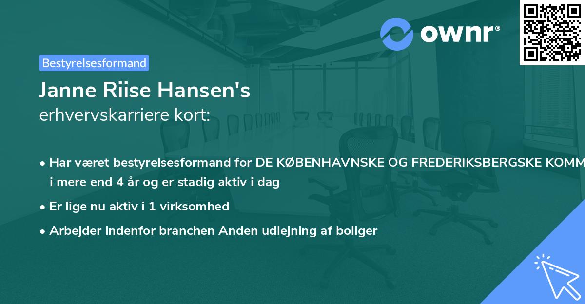 Janne Riise Hansen's erhvervskarriere kort