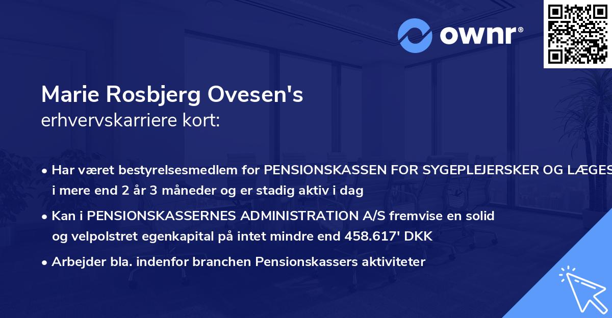 Marie Rosbjerg Ovesen's erhvervskarriere kort
