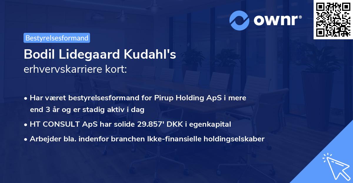 Bodil Lidegaard Kudahl's erhvervskarriere kort