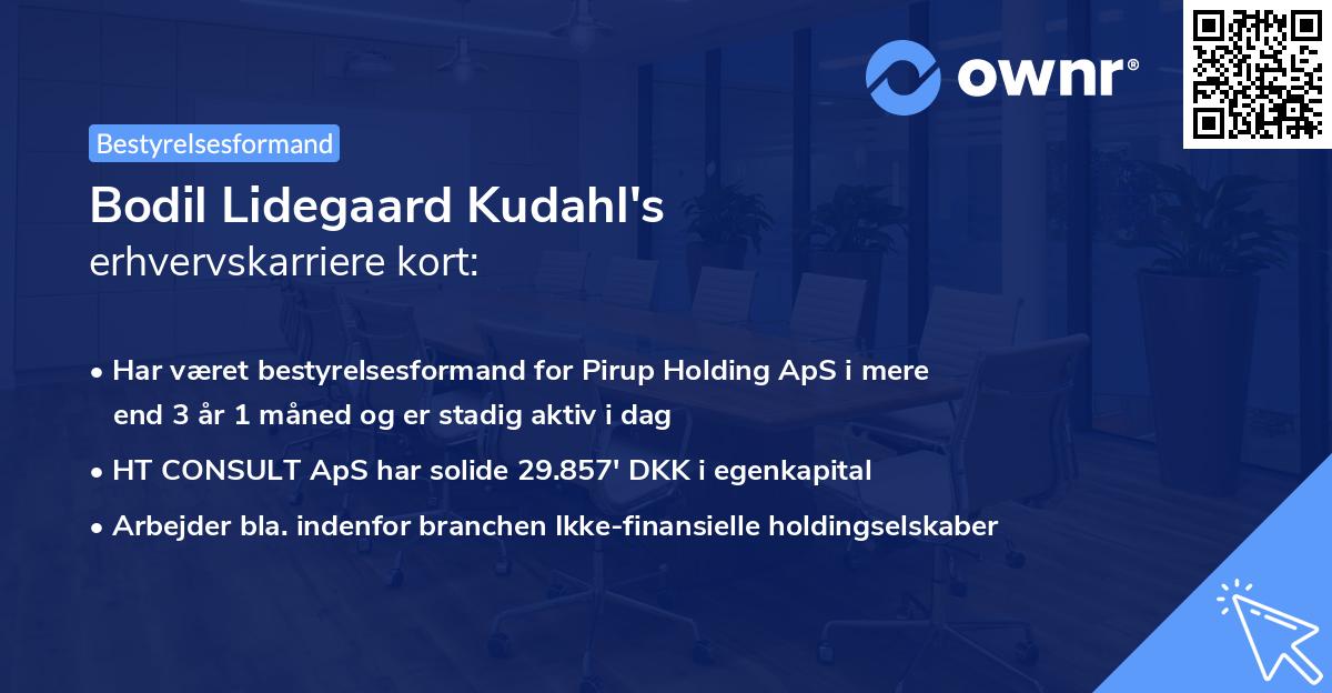 Bodil Lidegaard Kudahl's erhvervskarriere kort