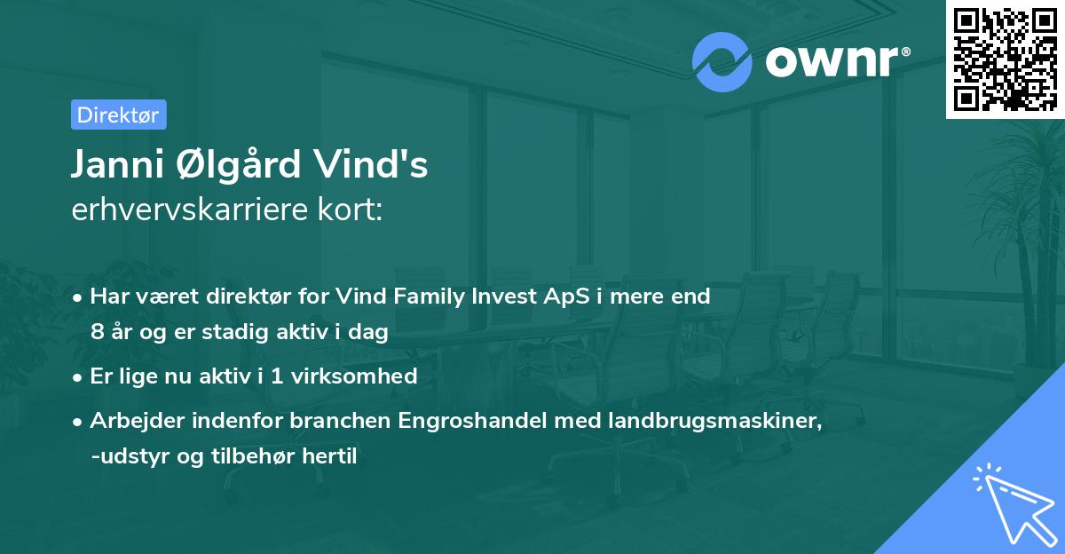 Janni Ølgård Vind's erhvervskarriere kort