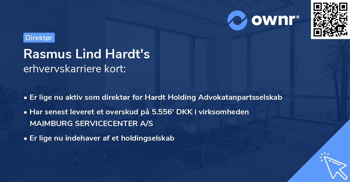 Rasmus Lind Hardt's erhvervskarriere kort