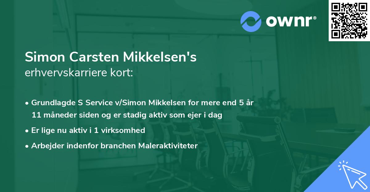 Simon Carsten Mikkelsen's erhvervskarriere kort