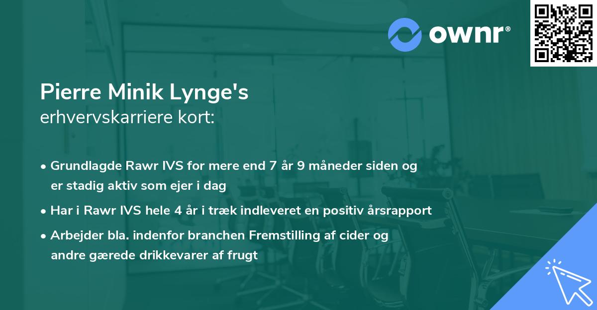 Pierre Minik Lynge's erhvervskarriere kort