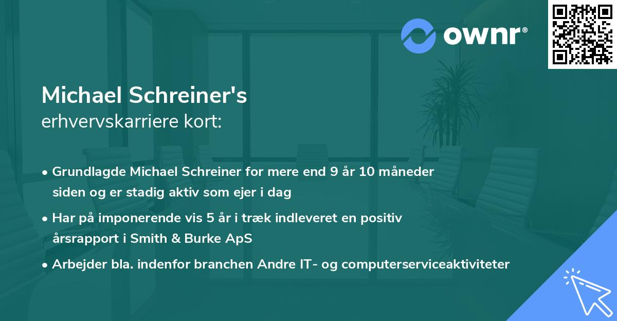 Michael Schreiner's erhvervskarriere kort
