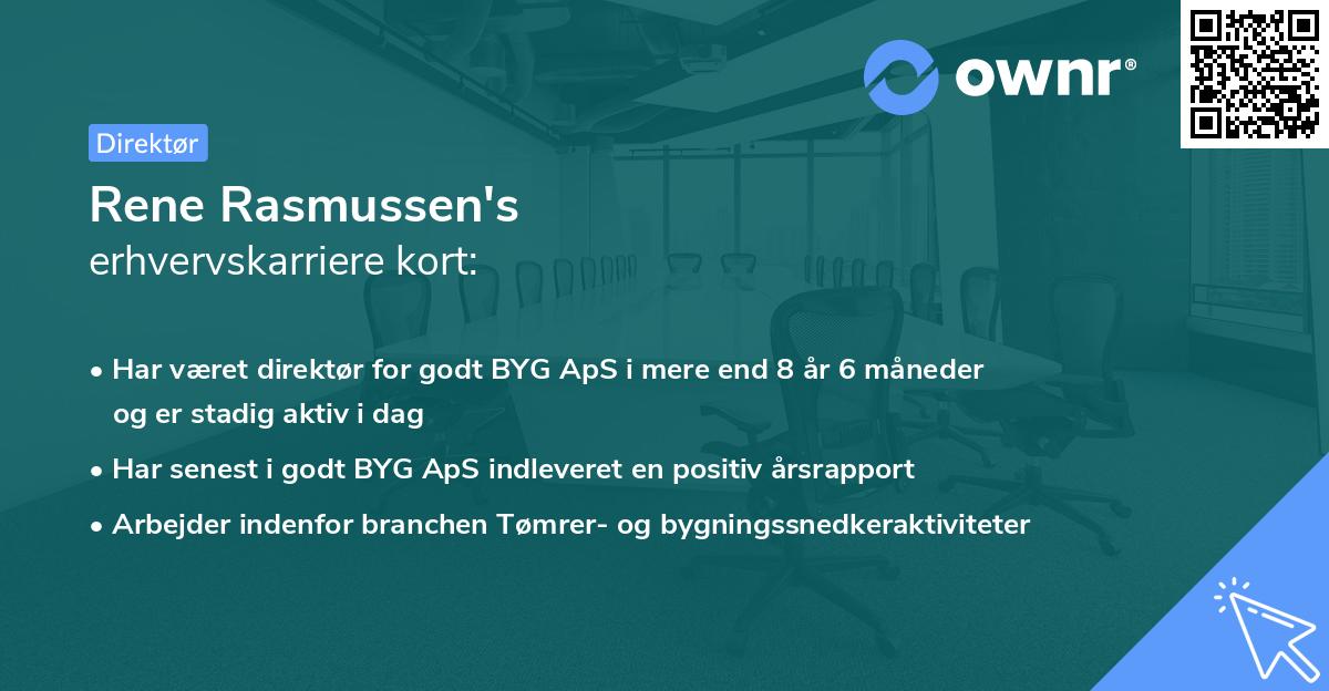 Rene Rasmussen's erhvervskarriere kort